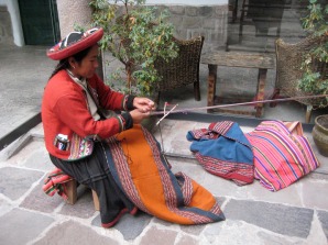 Weaving at the market